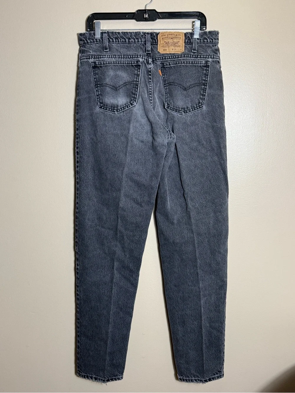 VTG Levi’s 550 Orange Tab‎ USA Faded Black Jeans 34x36 fit 32x34 Grunge
